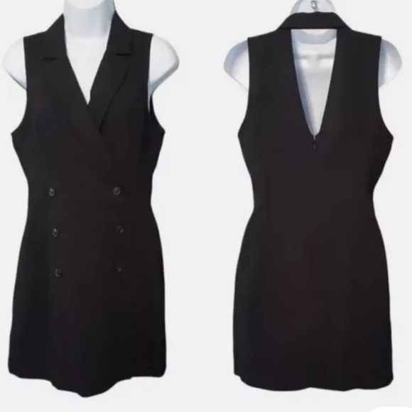 BCBGenaration women’s Black Faux Button FrontShirt Dress - Picture 1 of 6